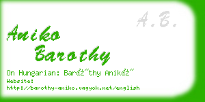 aniko barothy business card